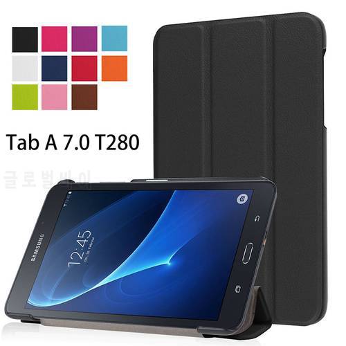 Folio Stand PU Leather Cover Case For 2016 New Case For Samsung Galaxy Tab A A6 7.0 T280 T285 SM-T280 cover magnetic Case Funda
