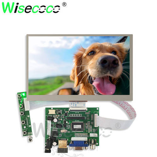 wisecoco 7 Inche 1024*600 IPS Screen Display LCD TFT Monitor EJ070NA-01J with Driver Control Board 2AV VGA for Raspberry Pi