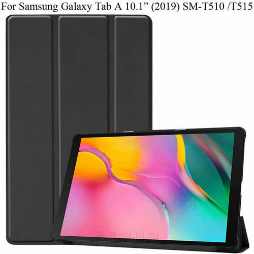 For Samsung Galaxy Tab A 10.1 2019 Case Capa Stand Holder Flip Cover TabA 10.1inch SM-T510 T515 Protection Slim Shell Bag