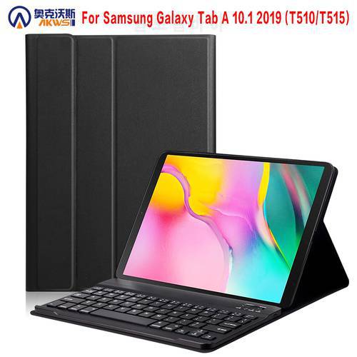 Keyboard Case for Samsung Galaxy Tab a 10.1 2019 ,SM T510 T515,Slim Tablet Cover with Wireless Russian Keyboard Magnetic Funda
