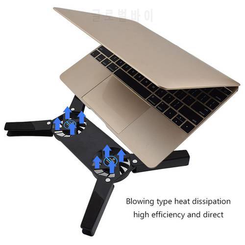 Besegad Foldable USB Notebook Laptop Cooler Cooling Pad Stand with Double Fans for Chromebook Samsung Lenovo Dell PC Computer