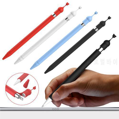 Silicone Protective Case Sleeve Holder Cover Pouch with Anti-Lost Cap for Apple Pencil iPad Pen 1nd Ipencil Accessories hot sale