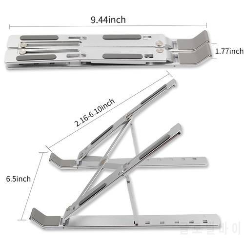 Aluminum Alloy Adjustable Laptop Stand Folding for Notebook MacBook Computer Bracket Lifting Cooling Holder Non-slip Pad