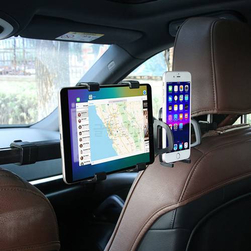 Vmonv 2 In 1 ABS Mount Holder Tablet Car Back Seat Stand Dual Position Adjustable 360 Rotation Bracket for 4-10 Inch iPad iPhone
