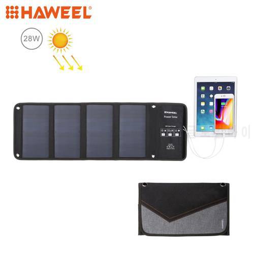 HAWEEL Solar Charger 14W,21W,28W Solar Panel & USB Port Waterproof Foldable for iPhone X/8/8 Plus/iPad Pro Air 2 Mini/Galaxy