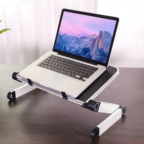360 Degree Adjustable Foldable Laptop Support Desk Stand Holder Riser for Home Office School Indoor Outdoor Use Black