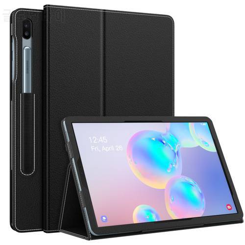 Case For Samsung Galaxy Tab S6 10.5”,Ultra Slim Lightweight Folding Stand Soft PU Back Cover with Auto Sleep/Wake & Hand Strap