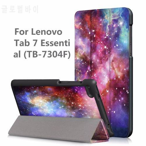 For Lenovo Tab 7 Essential TB-7304F 7304I 7304X 2017, PU Leather Case with Auto Wake/sleep Function Printed
