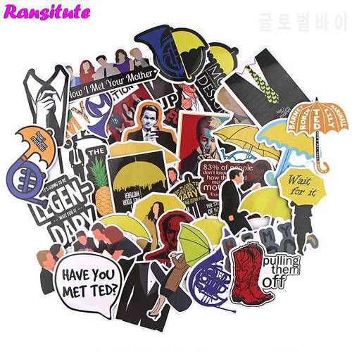 R738 37pcs / Set How I Met Your Mother Sticker Motorcycle And Suitcase Cool Laptop Sticker Skateboard Sticker Gift