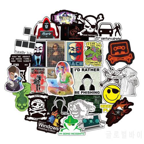 50pcs Compute Programming Master Style Geek Hacker Stickers To Diy Laptop Phone Skateboard Cars Refrigerator PS4