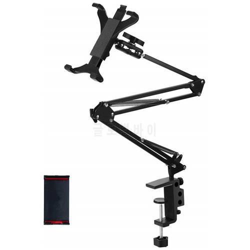 Foldable Phone Tablet Mount Holder Aluminum Universal Adjustable Long Arm Table Bed Tablet Stand for iPad Air Mini Pro 4-13&39&39