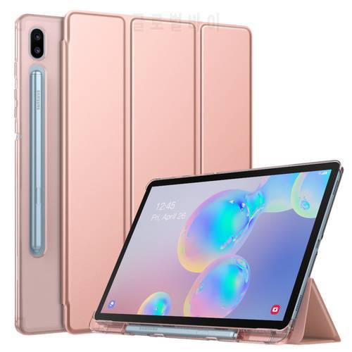 Case For Samsung Galaxy Tab S6 10.5 2019,Ultra Thin Slim Shell Trifold Stand Cover with Frosted Back with Auto Wake & Sleep