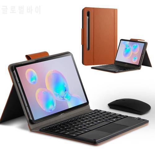 Case For Samsung Galaxy Tab S6 10.5 SM-T860 SM-T865 Tablet Protective Bluetooth keyboard Protector Cover PU Leather Case mouse