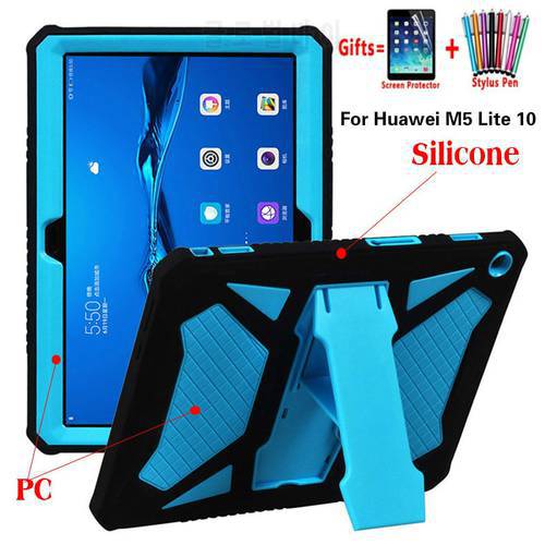 Heavy Duty Armor Case For Huawei MediaPad M5 Lite 10 PC and Silicon Cover for M5 Lite 10 BAH2-W19 BAH2-L09 BAH2-W09 10.1