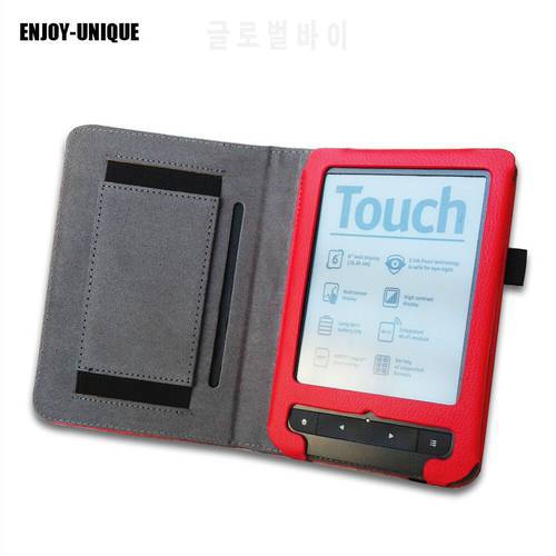 ENJOY-UNIQUE Leather case cover For pocketbook Touch Lux 2 3 eReader with hand holder