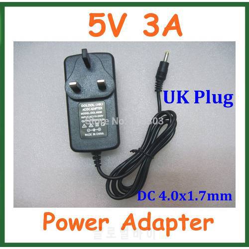 UK Plug AC 100-240V Converter Adapter to DC 5V 3A 4.0x1.7mm / 4.0*1.7mm Charger Power Supply Adapter Universal