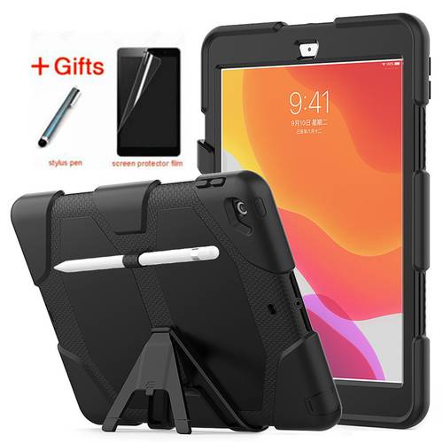 Case For iPad 10.2 iPad 9th 8th 7th generation Funda Tablet Shockproof Hard Case Military Heavy Duty Silicone Rugged Stand Cover