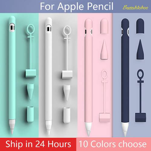 Silicone Compatible Pencil Holder Case For Apple Pencil 1 2 Holder Sleeve For iPad Pro Stylus Protective Anti-lost ipencil Cover