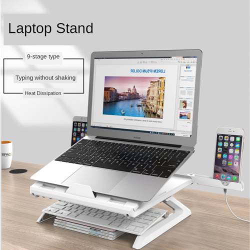 Height Adjustable 17 Inch Laptop Stand Holder For Macbook Laptop Portable Ergonomic Foldable Notebook Stand Cooling Pad Bracket