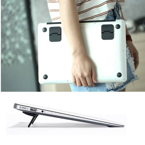 Mini Portable Invisible Laptop Holder Adjustable Cooling Feet Stand Holder Foldable Laptop Heat Reduction Notebook Accessory