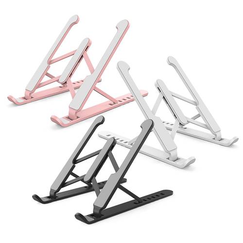 Besegad Folding Laptop Cooling Stand Holder Portable Rack with 6 7 Adjustable Height for Ipad MacBook Notebook Computer Tablet