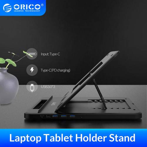 ORICO Laptop stand USB 3.0 Type-C 7 Angles Adjustable Non-slip Desktop Notebook Holder For iPad Pro/iPad Air/iPad