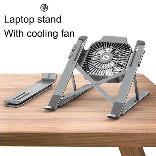 Foldable Desktop Laptop Tablet Stand With Cooling Fan Heat Dissipation For HP DELL MacBook Air Pro Stand Notebook Holder Cooler