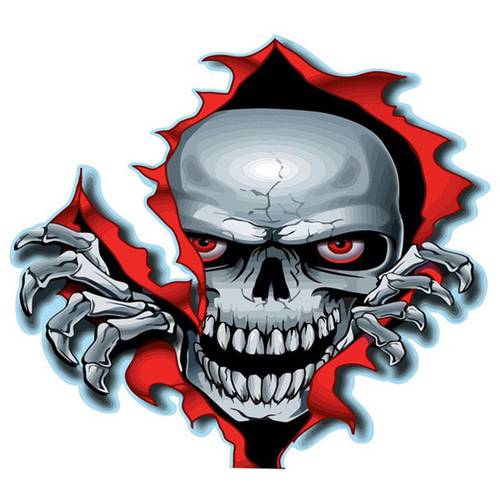 RED EYED SKULL STICKER Cool Reflective Skull Decal Sticker Motorcycle Laptop Sticker for Mac book Air Pro11 12 13 14 15 15.6
