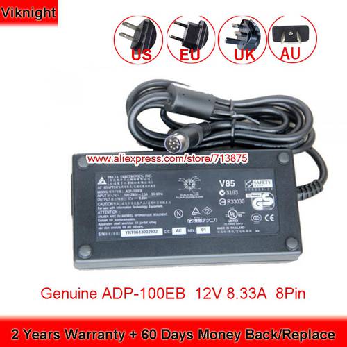 Genuine AC Adapter 12V 8.33A 100W Round With 8Pin Plug Power Supply for Delta ADP100EB ADP-100EB Laptop Charger