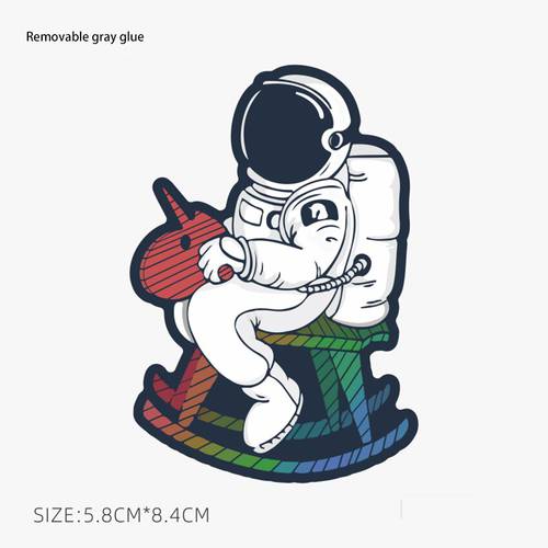 1pcs Cartoon Cosmonaut Colorful stickers PVC Waterproof Sticker Computer Decoration Stickers for Luggage Box,Skateboard,Phone