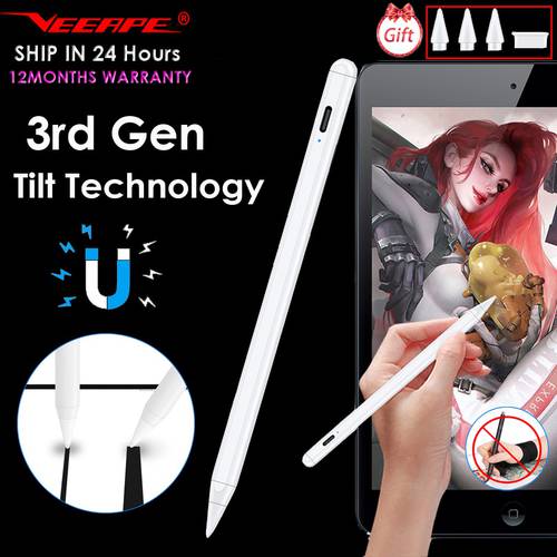 For iPad Pencil with Palm Rejection,Stylus Pen for Apple Pencil 2 1 iPad Pen Pro 11 12.9 2021 -2018 Mini 6 Air 4 7th 8th 애플펜슬