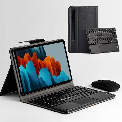Case For Samsung Galaxy Tab S7 11 SM-T870 SM-T875 Bluetooth keyboard Protective Cover PU Leather Tab S7 11 2020 Tablet Cases