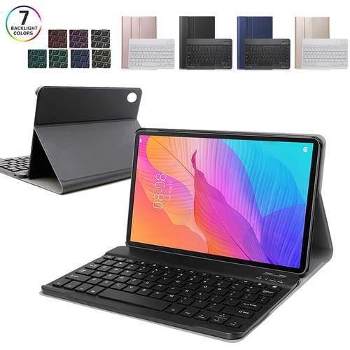 Backlit Keyboard Case for Huawei Matepad T8 2020 Kobe2-L03 KOB2-L09 PU Leather Tablet Case Portable Cover for Huawei Matepad T8