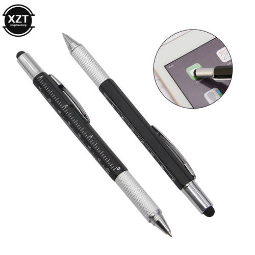 7 in 1 Capacitive Pen touch screen stylus multifunction ballpoint pen ruler screwdriver screen touch stylus for ipad tablet pc