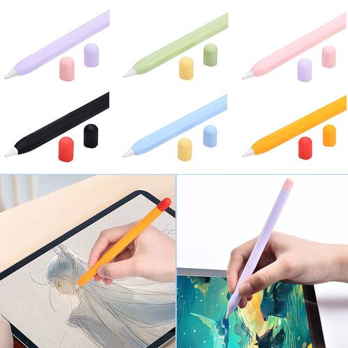 For Apple Pencil 2 Protective Case Pen Point Stylus Penpoint Cover Soft Silicone Protector Case For Apple Pencil 2 Case and Cap