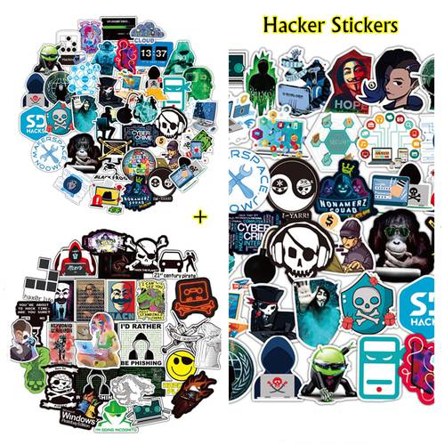 50-100 PCS Hacker Stickers Programming Languages Internet Cybersecurity Geek Hacker Sticker for Laptop Motorcycle Luggage Decals