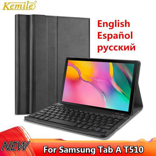 Kemile Russian Keyboard case For Samsung Galaxy Tab A 2019 SM-T510 SM-T515 T510 T515 case Keyboard Detachable Tablet Cover