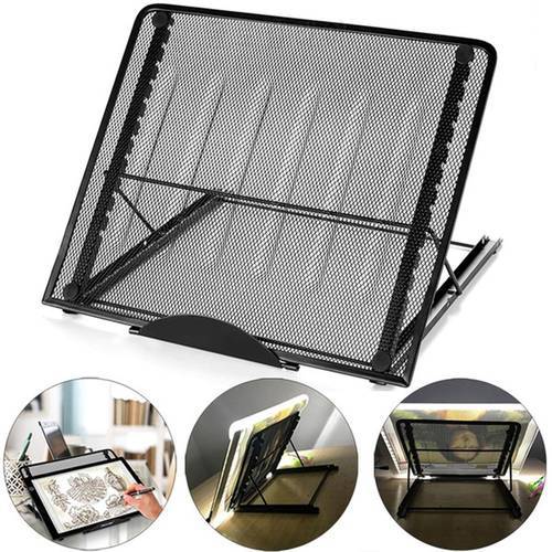 Laptop Stand Holder for Mobile Phone Metal Black Mesh Foldable Cooling Stand for LED Drawing Painting Light Pad Laptop Holders
