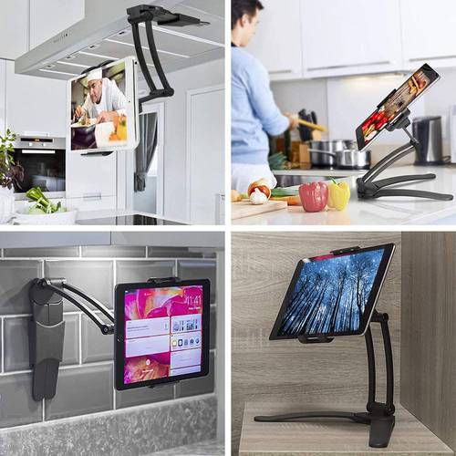 tablet holder on wall for Samsung galaxy tab S7 S7+ plus 7&39&39-12.4&39&39 tablet universal desk wall support mount stand in kitchen