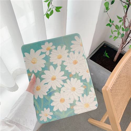 Cute Daisy For iPad AIR 2 3 10.5 Pro 2019 7th 10.2 inch Case for iPad 2017 2018 9.7 Mini 5 Cover Capa With Pencil Holder Cases