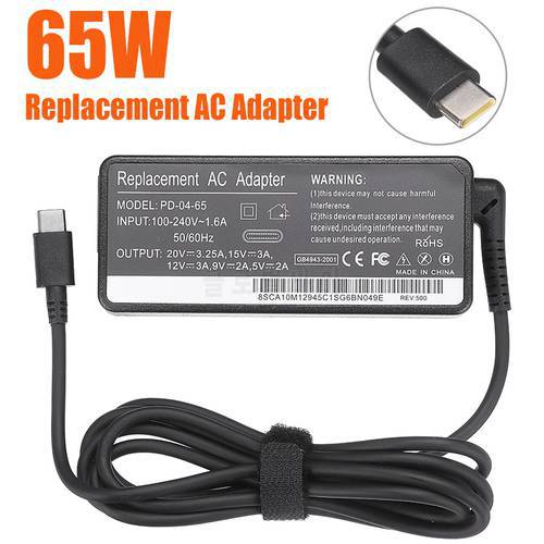 Type-C USB 65W 20 V 15 V 12 V 9 V 5 V AC Power Supply Adapter Laptop Charger Adapters Compatible NoteBook For L-enovo