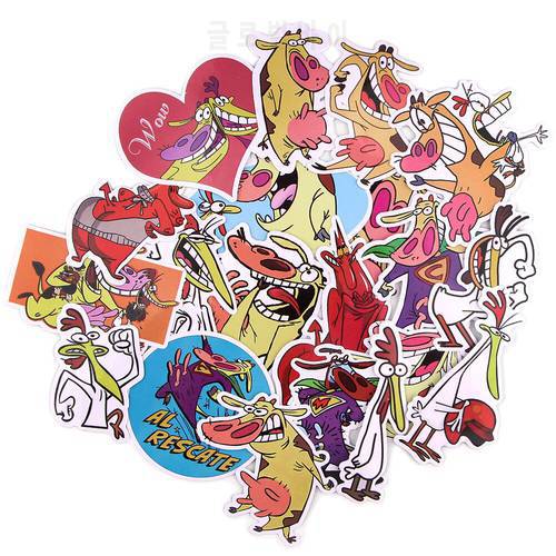 R868 Ransitute 20pcs/set Chicken Cow Creative Badges Stickers Decorative Stickers Cartoon Style For Notebook Phone Case Stickers