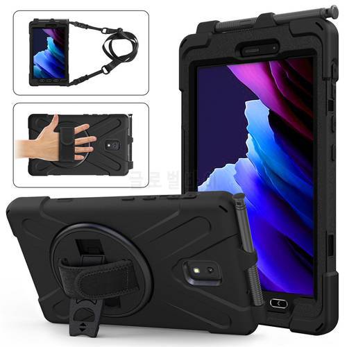 Case for Samsung Galaxy Tab Active 3 8.0 T570 T575 SM-T575 T577 tablet Heavy Duty Silicone Hard Cover+Shoulder Strap& Hand Strap