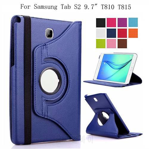 360 Degree Rotating Smart Case For Samsung Galaxy Tab S2 9.7 T810/T815 Coque Funda PU Leather Flip Stand Tablet Cover
