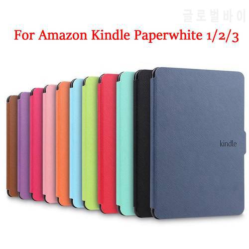 Ultra Slim Smart Magnetic PU Leather Protective Shell Smart Case Folio Cover For Amazon Kindle Paperwhite 1/2/3 DP75SDI