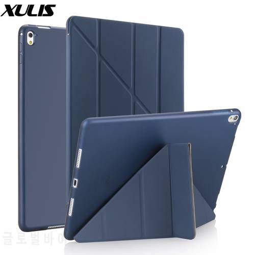 Case for ipad Pro 9.7 inch Leather Silicone Multi-fold Smart Cover For iPad Pro 9.7 Case 2016 A1673 A1674 A1675 Funda
