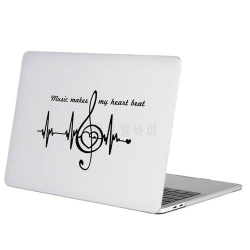 Music Melody Heart Beat Laptop Sticker for Macbook Decal Pro 16