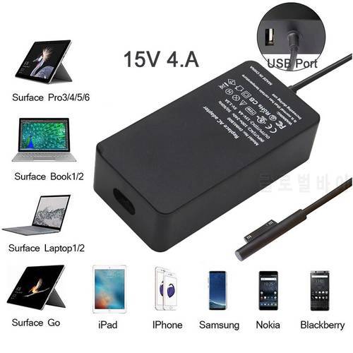 15V 4A 65W for Microsoft Surface Book Pro 3 Pro 4 Pro 5 Pro 6 Pro 7 Power Adapter Surface Book Laptop/Tablet Charger Fast Charge