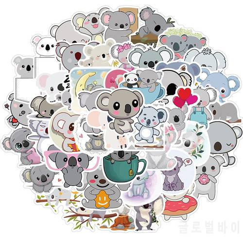 50pcs Cartoon Koala Stickers For Suitcase Skateboard Luggage Fridge Waterproof Trendy Decals Cute Animal Laptop Sticker Pack