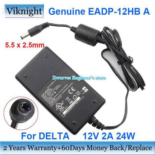 Genuine EADP-12HB A 558124-003 AC Adapter 12V 2A 24W Charger For DELTA Power Supply 5.5X2.5mm